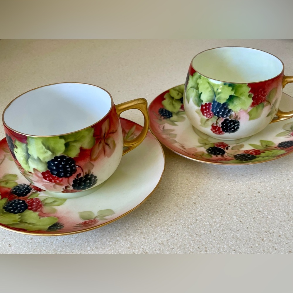 MZ Austria hand-painted Austrian china from late 19th/20th century. Signed.